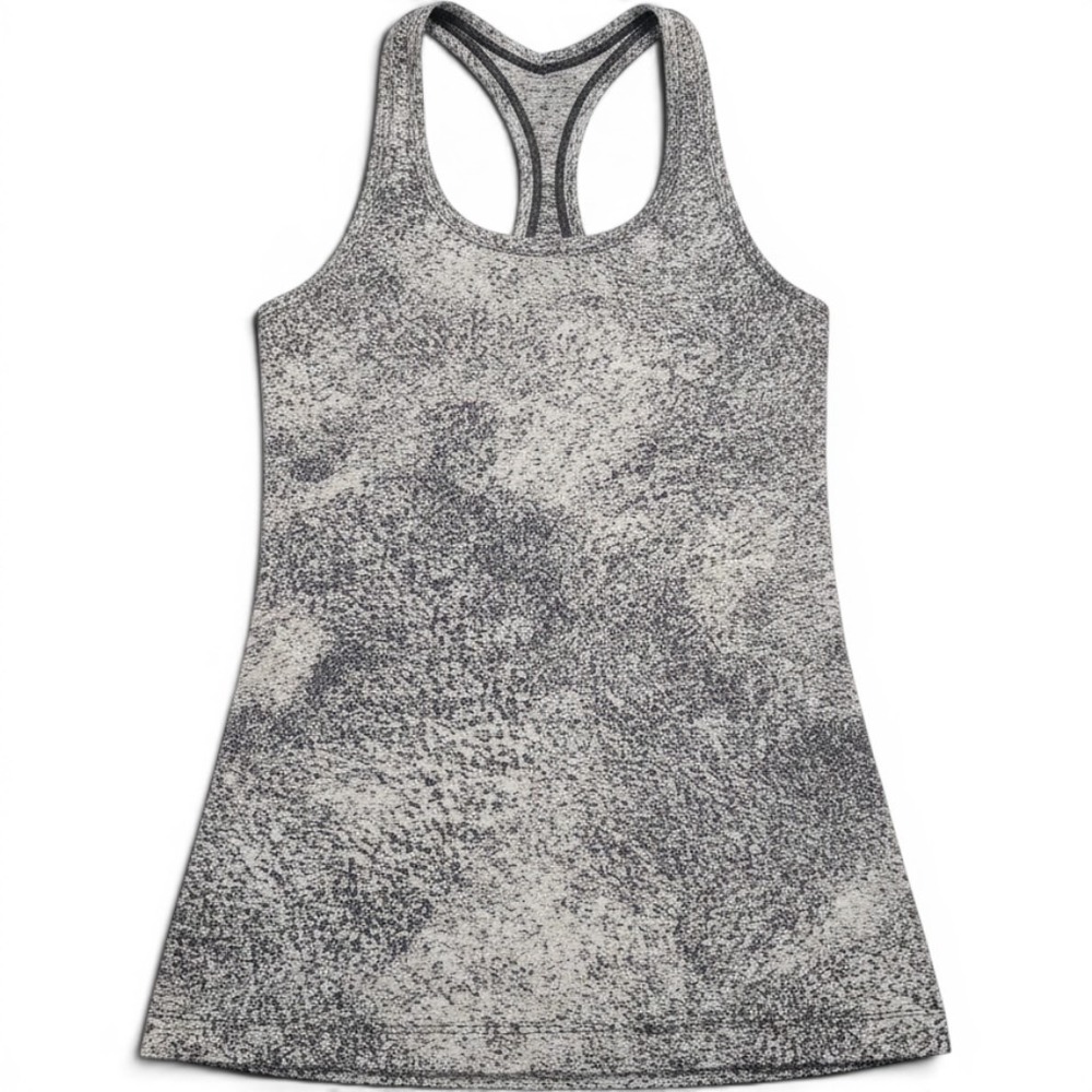 Lululemon Racerback Tank Top Grey White Space Dye Static Athletic Yoga Small